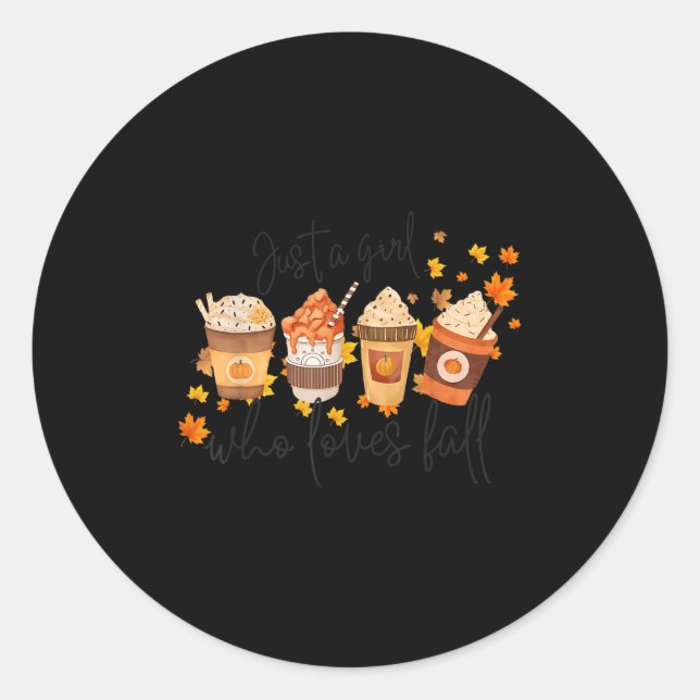 Just A Girl Who Loves Fall Pumpkin Football Cozy A Runder Aufkleber (Vorderseite)