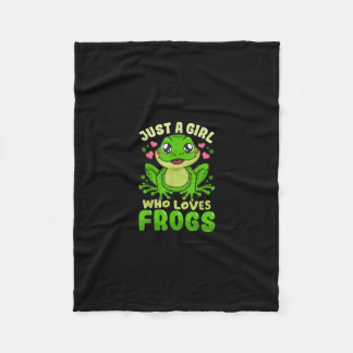 Just A Girl Who Loves Frogs Funny Frog Lovers Fleecedecke