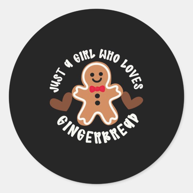 Just A Girl Who Loves Gingerbread Christmas Cookie Runder Aufkleber (Vorderseite)