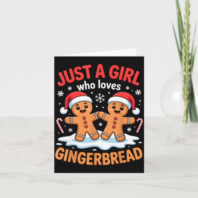 Just A Girl Who Loves Gingerbread Cute Christmas O Karte (Vorderseite)