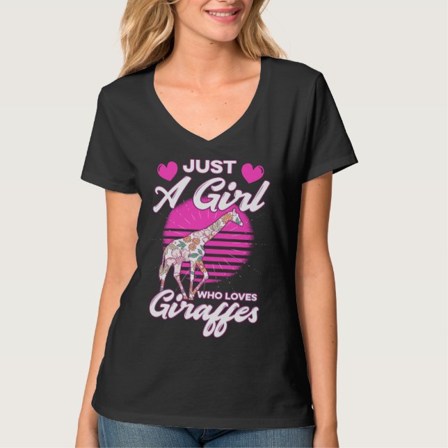 Just A Girl Who Loves Giraffes T-Shirt (Vorderseite)