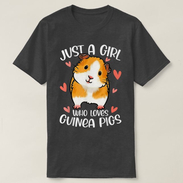 Just A Girl Who Loves Guinea Pigs Funny T-Shirt (Design vorne)