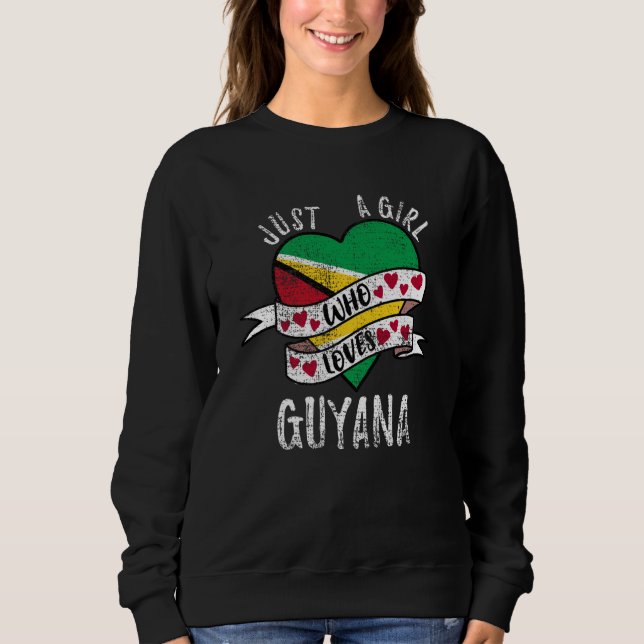 Just A Girl Who Loves Guyana Vintage Sweatshirt (Vorderseite)