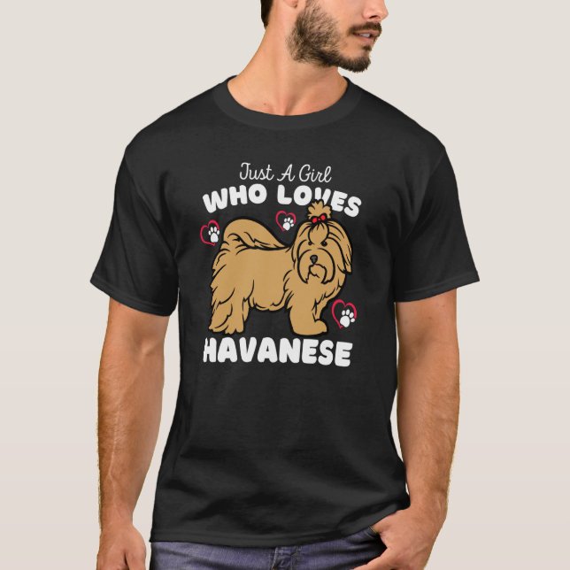 Just A Girl Who Loves Havanese Cute Havanese Kids T-Shirt (Vorderseite)