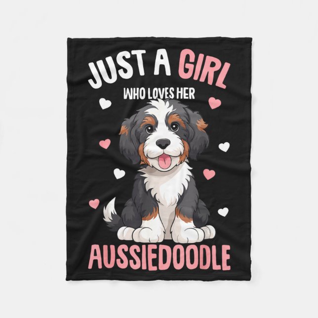 Just A Girl Who Loves Her Aussiedoodle Aussie Dood Fleecedecke (Vorderseite)