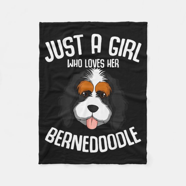 Just A Girl Who Loves Her Bernedoodle Dog Girls  Fleecedecke (Vorderseite)