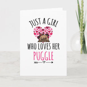 Just A Girl Who Loves Her Puggle Gifts Puggle Love Karte