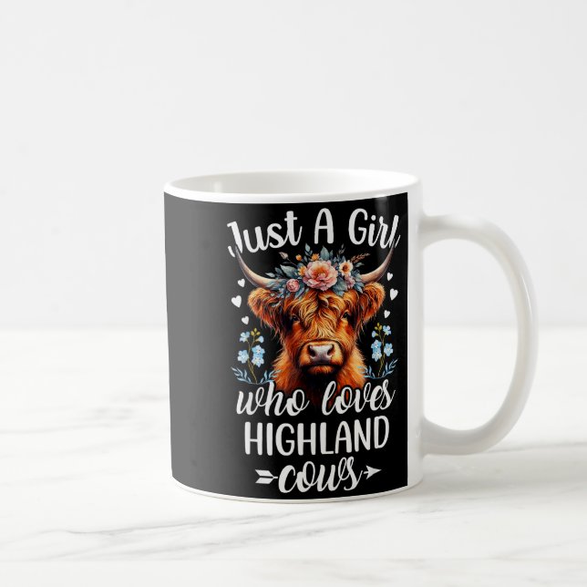 Just A Girl Who Loves Highland Cows Scottish Highl Kaffeetasse (Rechts)