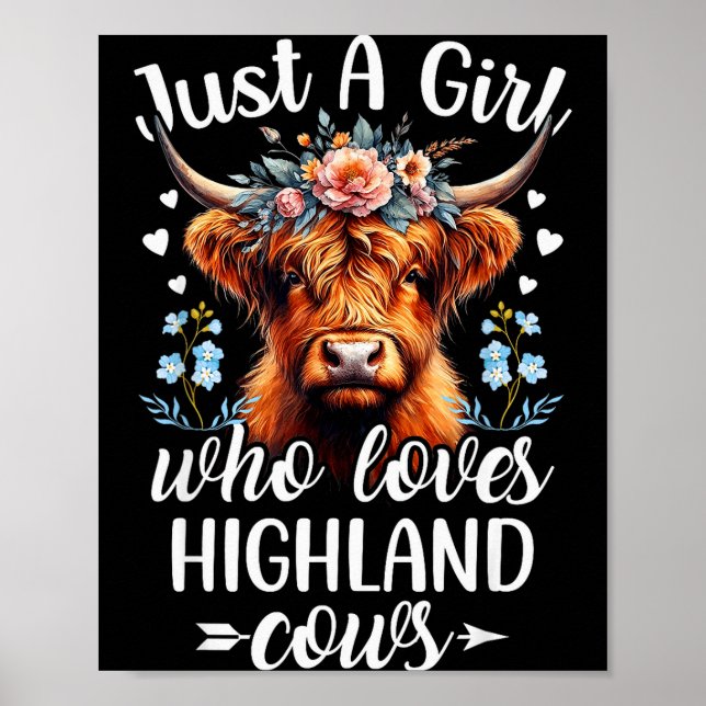 Just A Girl Who Loves Highland Cows Scottish Highl Poster (Vorne)