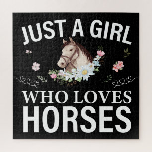 Just A Girl Who Loves Horses Floral    Puzzle