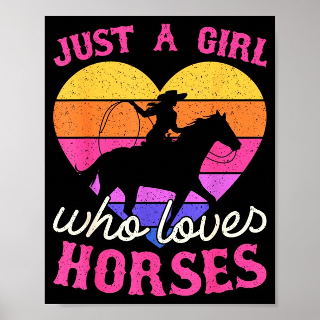 Just A Girl Who Loves Horses Women Cowgirl Animal  Poster (Vorne)