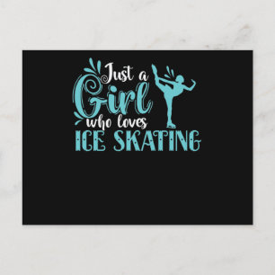 Just a Girl who Loves Ice Skating Schlittschuh Postkarte