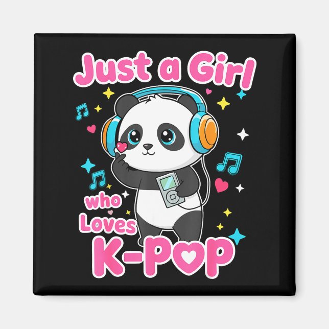 Just A Girl Who Loves K-p Cute Panda  Magnet (Vorne)