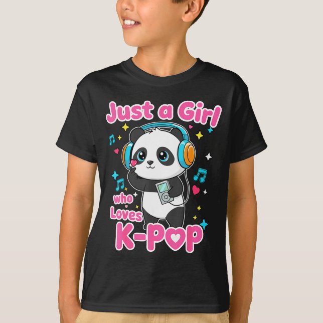 Just A Girl Who Loves K-p Cute Panda  T-Shirt (Vorderseite)
