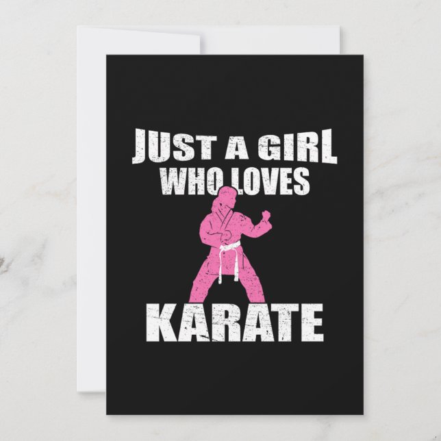 Just A Girl Who Loves Karate Gift Idea Einladung (Vorderseite)