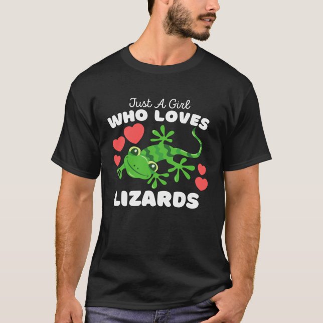 Just A Girl Who Loves Lizards  Cute Girls Lizard T-Shirt (Vorderseite)