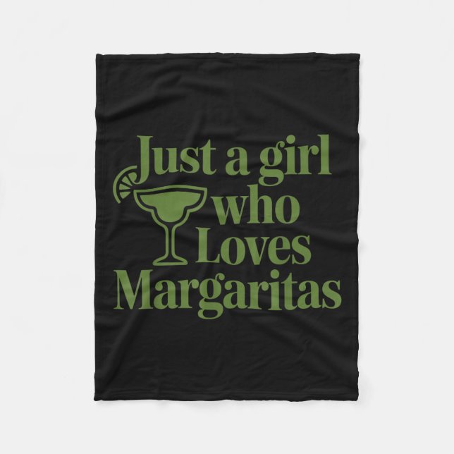 Just A Girl Who Loves Margaritas Funny Summer Vaca Fleecedecke (Vorderseite)