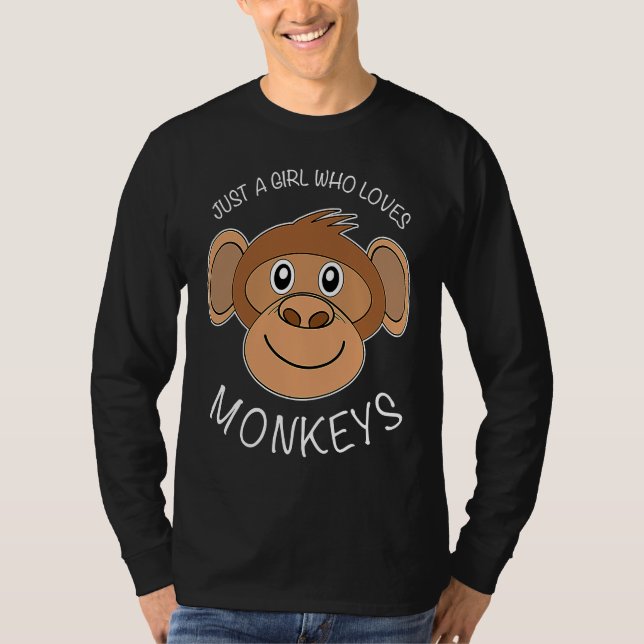 Just A Girl Who Loves Monkeys fun and cute Chimp T-Shirt (Vorderseite)