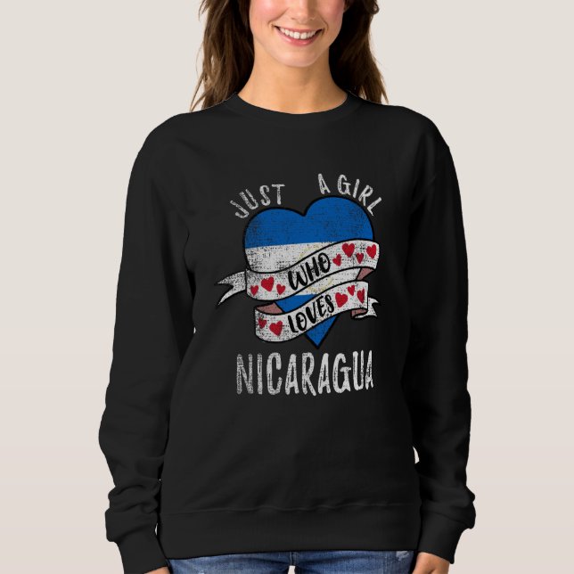 Just A Girl Who Loves Nicaragua Vintage Sweatshirt (Vorderseite)