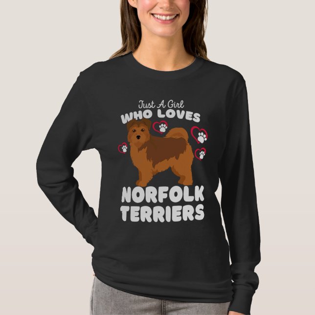 Just A Girl Who Loves Norfolk Terriers  Cute Dogs  T-Shirt (Vorderseite)