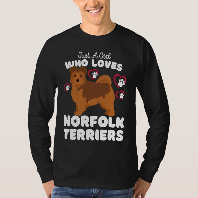 Just A Girl Who Loves Norfolk Terriers  Cute Dogs  T-Shirt (Vorderseite)