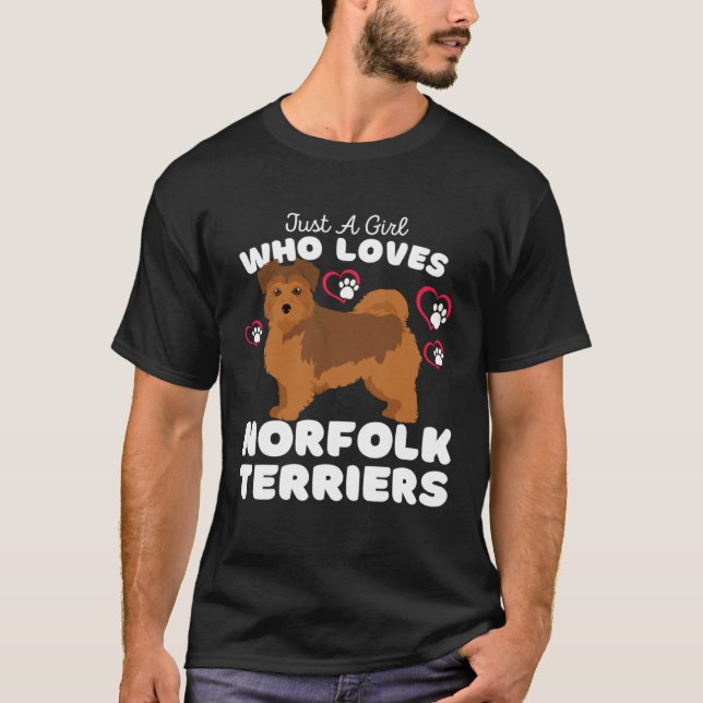 Just A Girl Who Loves Norfolk Terriers  Cute Dogs  T-Shirt (Vorderseite)