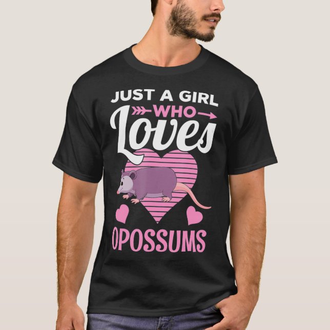 Just a Girl Who Loves Opossums Cute Opossum Gift T-Shirt (Vorderseite)