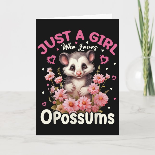 Just A Girl Who Loves Ossums Floral Women Girls  Karte (Vorderseite)
