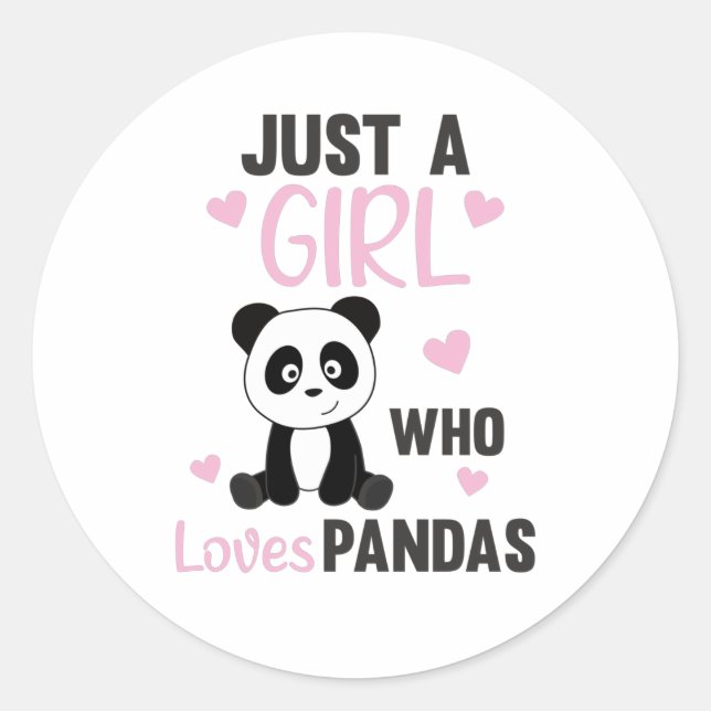 Just A Girl who Loves Pandas - Sweet Panda Runder Aufkleber (Vorderseite)