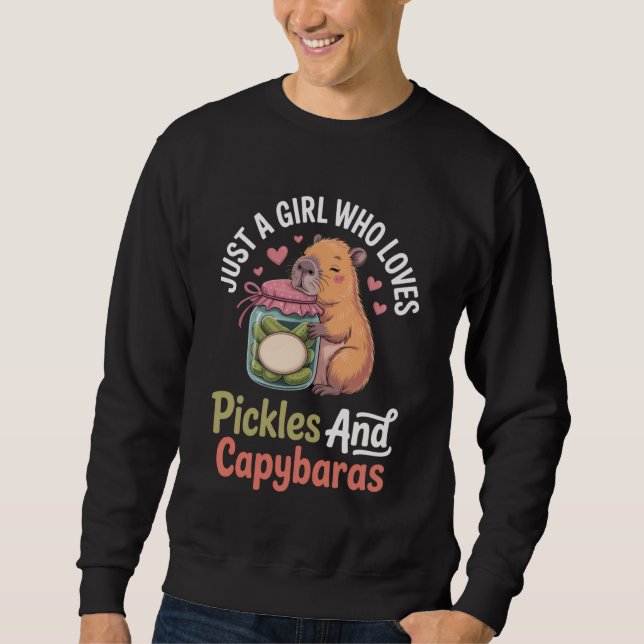Just a Girl Who Loves Pickles and Capybaras Funny  Sweatshirt (Vorderseite)