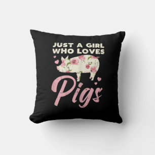 Just A Girl Who Loves Pigs Farm Creations Kissen