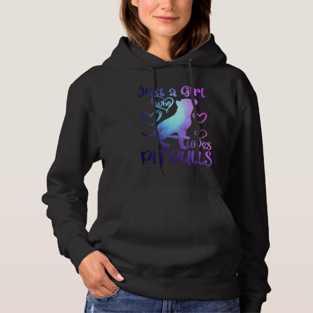Just a Girl Who Loves Pitbulls Dog  Awesome Cute Hoodie (Vorderseite)