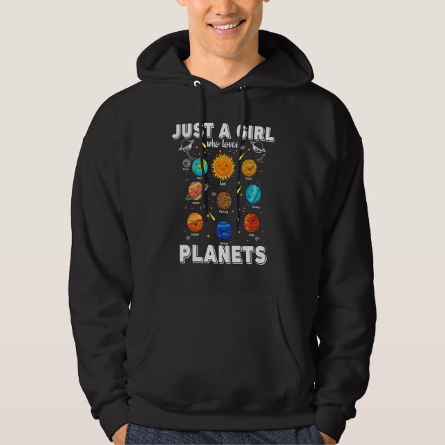 Just A Girl Who Loves Planets & Solar System Space Hoodie (Vorderseite)