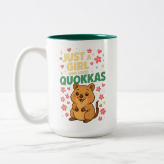Just a Girl Who Loves Quokkas  Cute Smiling Quokka Zweifarbige Tasse