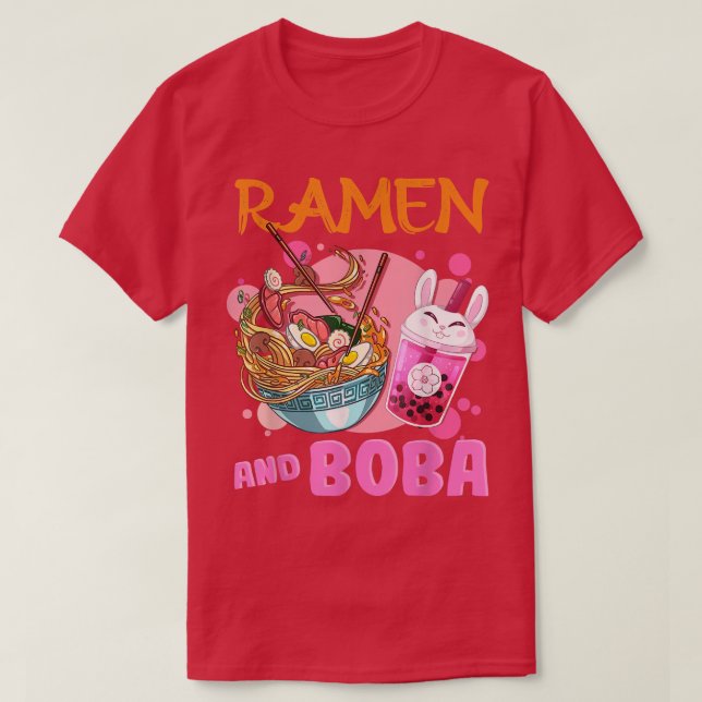Just A Girl Who Loves Ramen and Boba Kawaii Japane T-Shirt (Design vorne)
