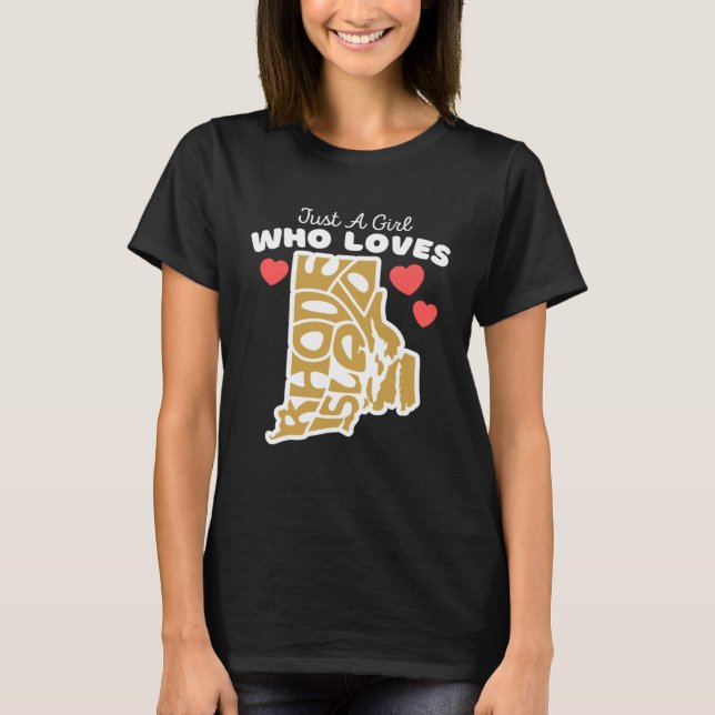 Just A Girl Who Loves Rhode Island  Cute Rhode Isl T-Shirt (Vorderseite)
