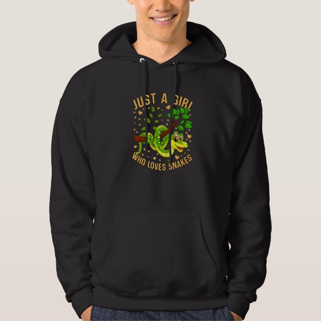 Just a Girl Who Loves Snakes Cute Snake Themed Lov Hoodie (Vorderseite)