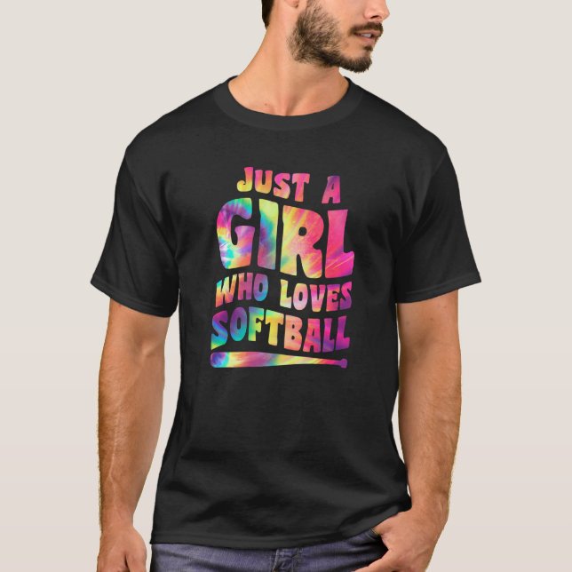 Just A Girl Who Loves Softball Girl Apparel Softba T-Shirt (Vorderseite)