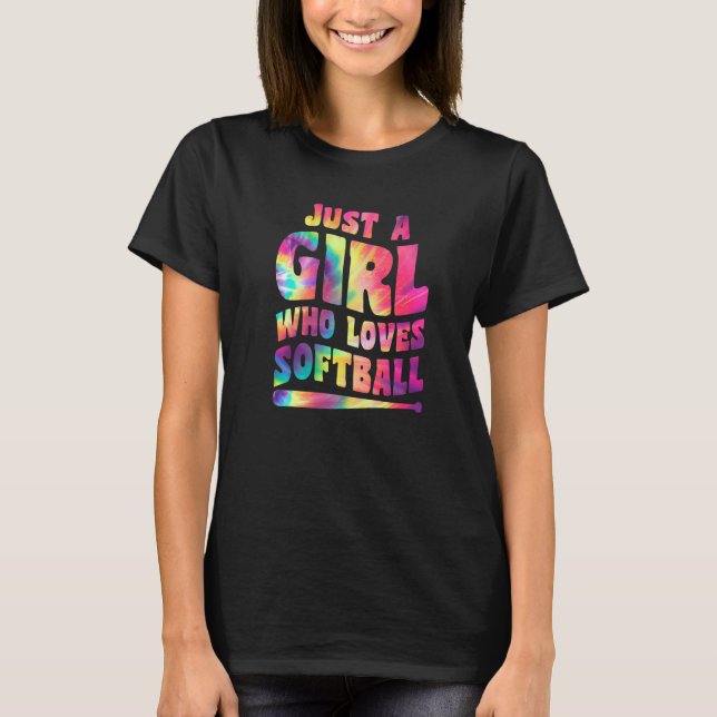 Just A Girl Who Loves Softball Girl Apparel Softba T-Shirt (Vorderseite)