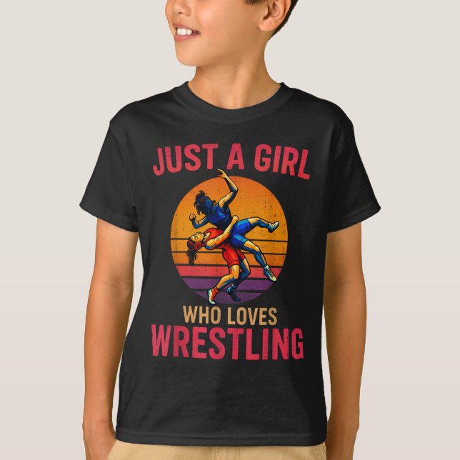Just A Girl Who Loves Wrestling Funny Wrestler Wre T-Shirt (Vorderseite)