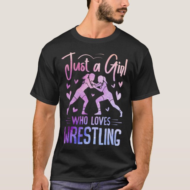 Just A Girl Who Loves Wrestling Submission Mat Spo T-Shirt (Vorderseite)