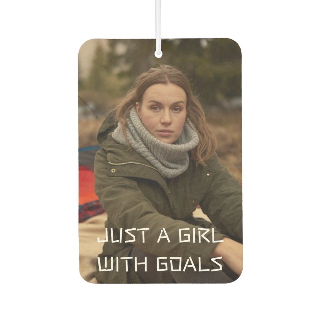 Just a girl with goals photo autolufterfrischer (Vorderseite)