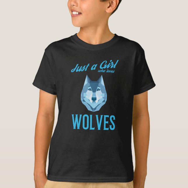 Just A Girl Wolf Wilderness Wildlife T-Shirt (Vorderseite)