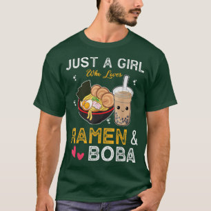 Just A Girls Who Loves Ramen and Boba Kawaii Japan T-Shirt