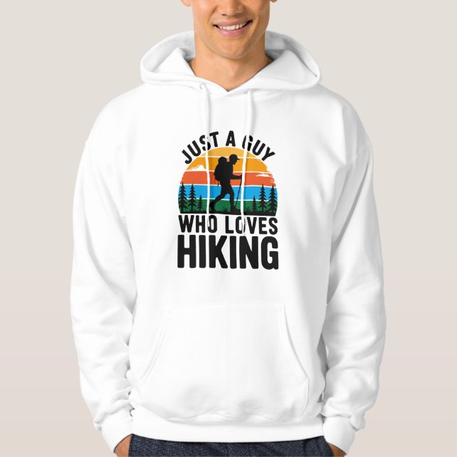 Just A Guy Who Loves Hiking Retro Hoodie (Vorderseite)