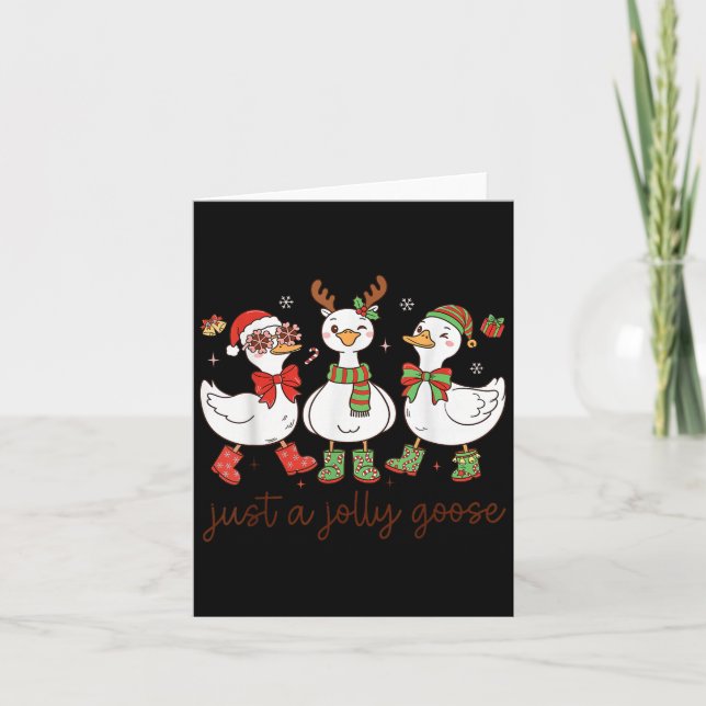 Just A Jolly Goose -christmas Goose - Merry Goosma Karte (Vorderseite)