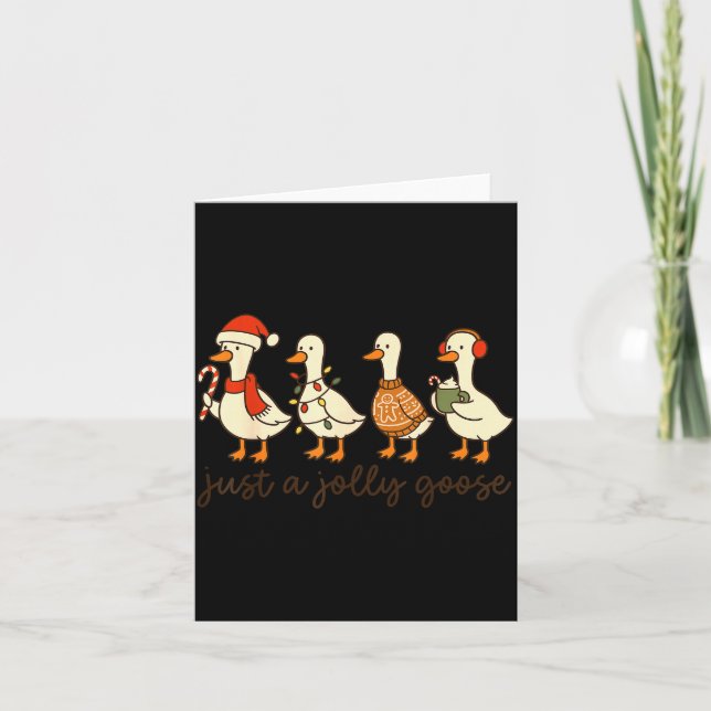Just A Jolly Goose Christmas Silly Goose Funny Xma Karte (Vorderseite)