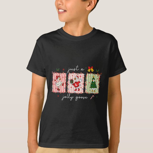 Just A Jolly Goose Christmas Silly Goose Funny Xma T-Shirt (Vorderseite)
