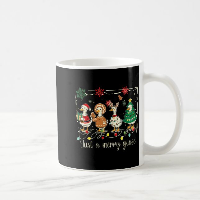 Just A Jolly Goose Funny Silly Goose Santa Christm Kaffeetasse (Rechts)