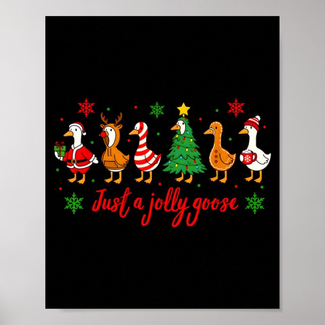 Just A Jolly Goose Merry Christmas Funny Xmas Men  Poster (Vorne)